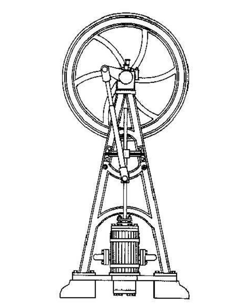 MBT verticale stoommachine "v.Everdingen en Evrard" - Bouwtekening Schaal 1 : N/A (60.01.040)
