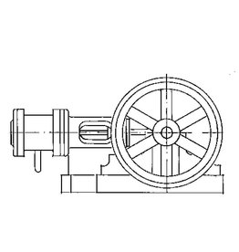 MBT 1-cilinder horizontale stoommachine - Bouwtekening Schaal 1 : N/A (60.01.044)