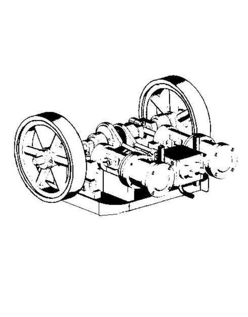 MBT CD-2-Zylinder-Version einer horizontalen Dampfmaschine - Bauzeichnung Maßstab 1 : N/A (60.01.044/A)