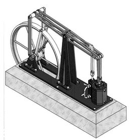 MBT Eencilinder balans stoommachine met cilindrische schuif - Bouwtekening Schaal 1 : N/A (60.01.053/A)