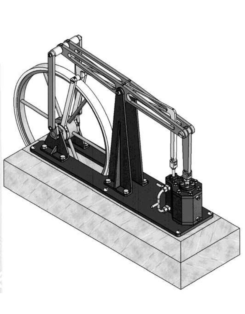 MBT Eencilinder balans stoommachine met cilindrische schuif - Bouwtekening Schaal 1 : N/A (60.01.053/A)