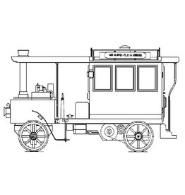 MBT De Dion Bouton stoomomnibus (1898) - Bouwtekening Schaal 1 : XX (60.05.002)