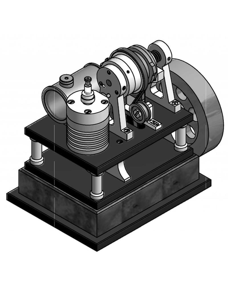MBT Viertaktmotor met roterende schuiven - Bouwtekening Schaal 1 : N/A (60.10.014)