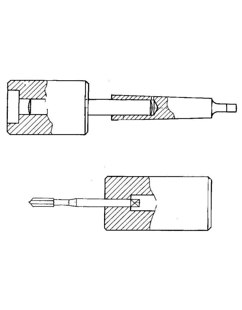 MBT Snelwisselbeitelhouder+draadsnijgereedschap - Bouwtekening Schaal 1 : XX (80.00.018)