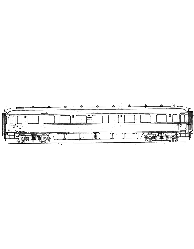 MBT 29.05.037 NS Doorgangsrijtuig 3e kl C7801 - 7840 voor spoor 0