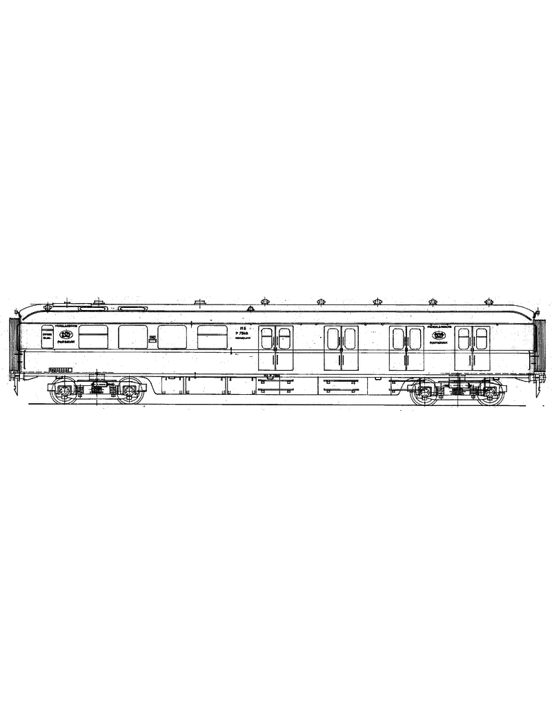 MBT 29.05.039 NS doorgangsrijtuig 2e klasse B4101 - 4124 (Plan W) voor spoor 0