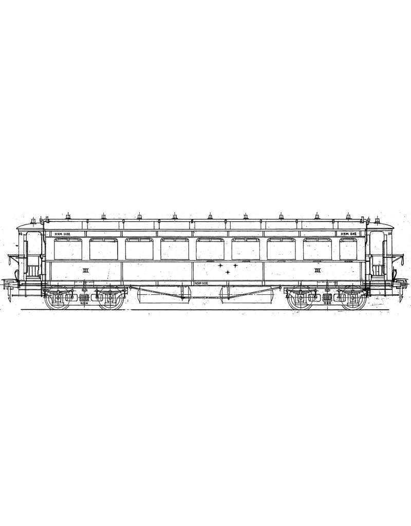 MBT 29.05.132.1 HSM Doorgangsrijtuig 3e klasse 1101 - 11-8 (NS C8010-8017) voor spoor 0