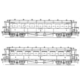 NVM 29.05.132.2 HSM Doorgangsrijtuig 1e klasse 1101-1104 (NS C 8018-8021) en 2e klasse 1101-1105 (NS 8001-8--5 spoor 0)