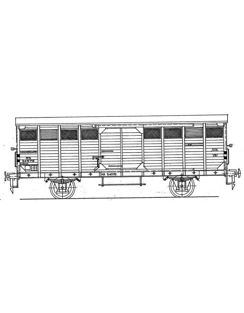 MBT 29.06.082 NS 17,5 tons gesloten goederenwagen 24576-24875 voor groetevervoer voor spoor 1