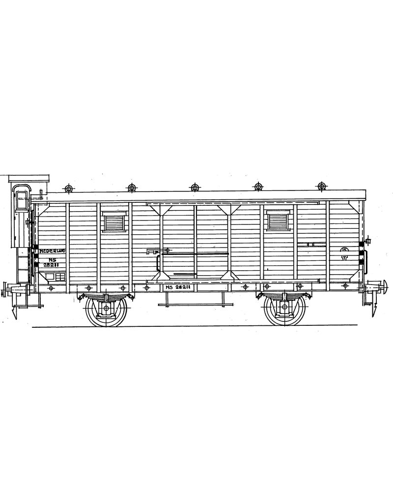 MBT 29.06.083 NS 15 Tonnen geschlossener Güterwagen 28211-28400 für Obsttransport, für Spur 0