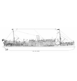 MBT Passagiersschiff dsms "Indrapoera" (1926) - Rott. Lloyd - Bauzeichnung Maßstab 1 : 96 (16.10.065)