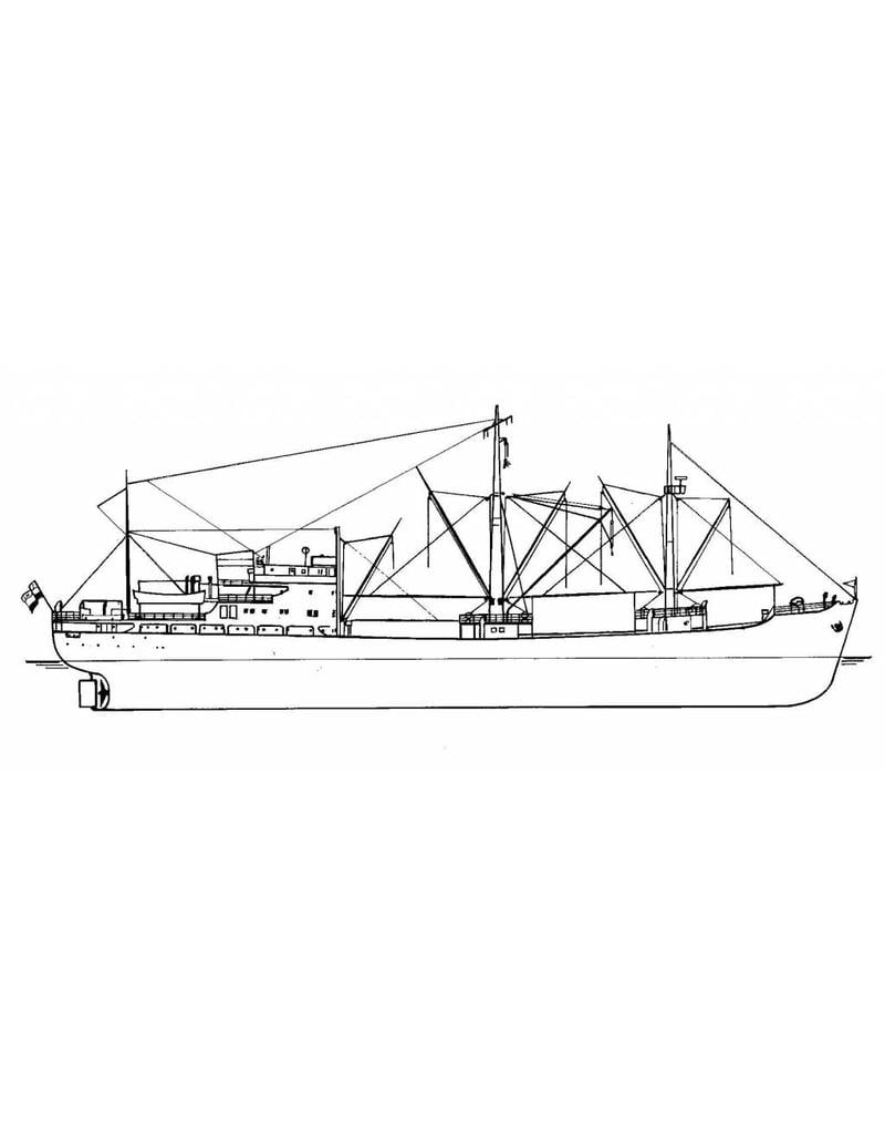 MBT cargo ship M.S. "Doris","Charis","Artemis","Adonis","Daphnis","Isis","Osiris"(52-57) - KNSM - Construction Drawing Scale 1 : 100 (16.10.100)