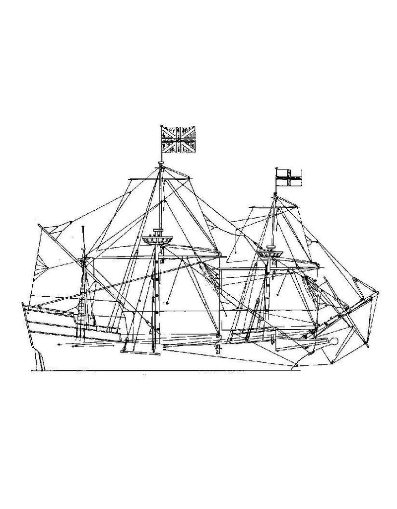 MBT Merchant ship "Mayflower" (c. 1620) - Construction Drawing Scale 1 : 50 (10.00.006)