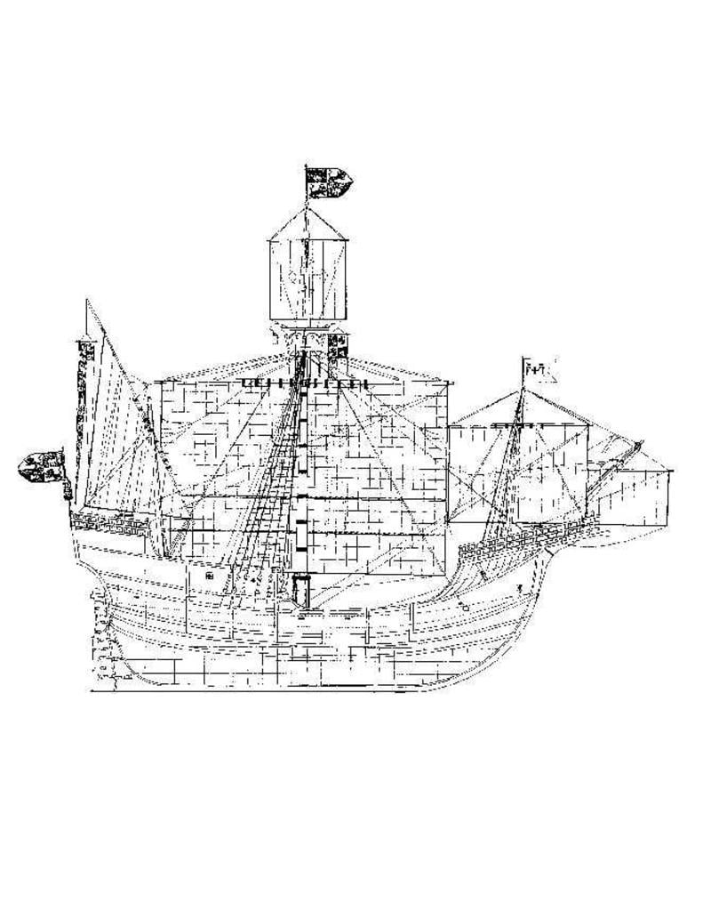 MBT Nao "Santa Maria" (1492) - Construction Drawing Scale 1 : 40 (10.00.008)
