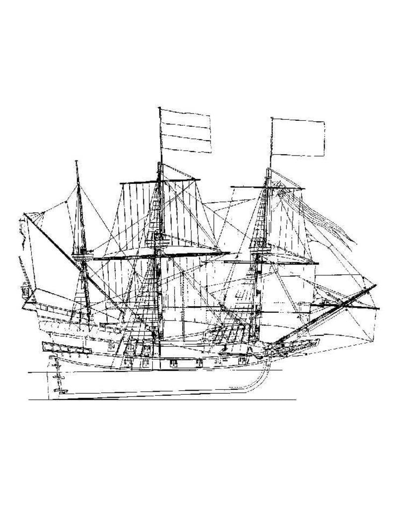 MBT Dutch seaship (c. 1600) - Construction Drawing Scale 1 : 100 (10.00.010)