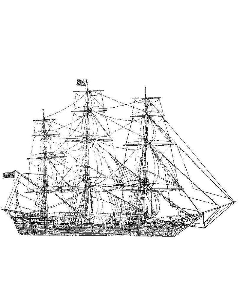MBT Whaler "Charles W. Morgan" (1841) (full-rigged ship) - Construction Drawing Scale 1 : 64 (10.00.012)