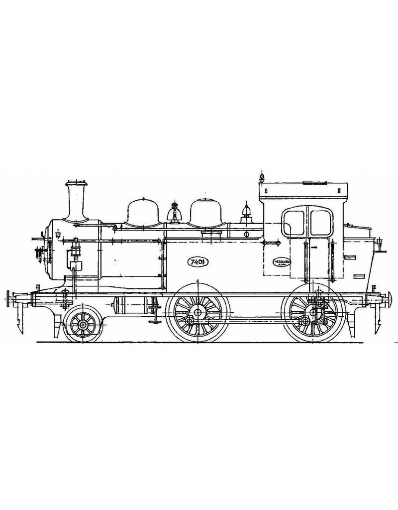 MBT Stoomlocomotief NS 7401-7404 voor spoor 0 - Bouwtekening Schaal 1 : 40 (29.00.108)