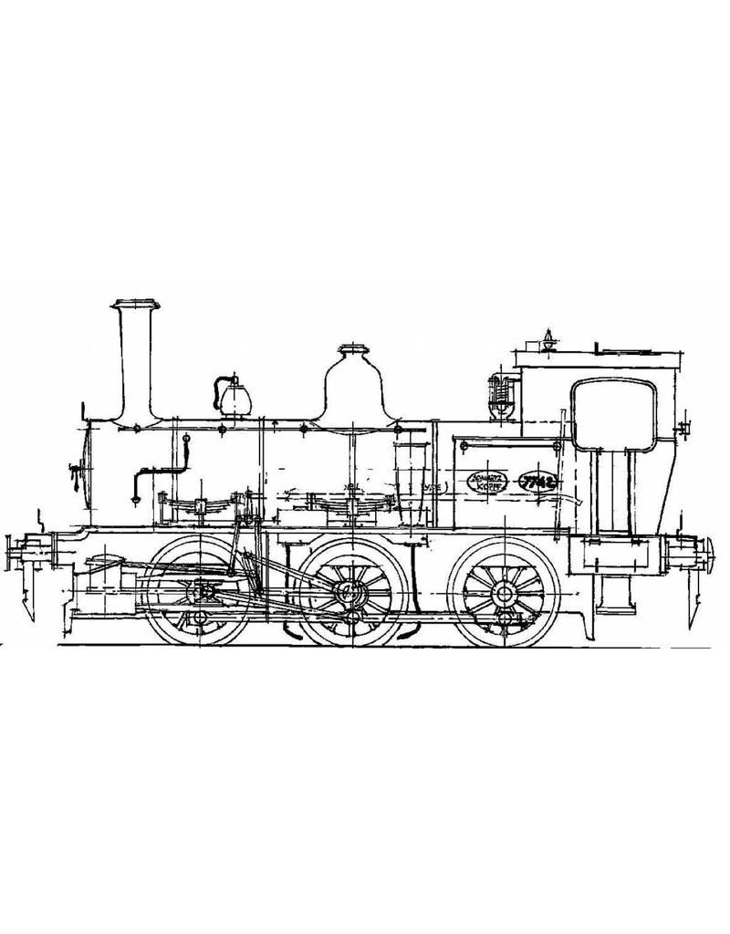 MBT Stoomlocomotief NS 7701 - 7744 voor spoor 0 - Bouwtekening Schaal 1 : 40 (29.00.109)