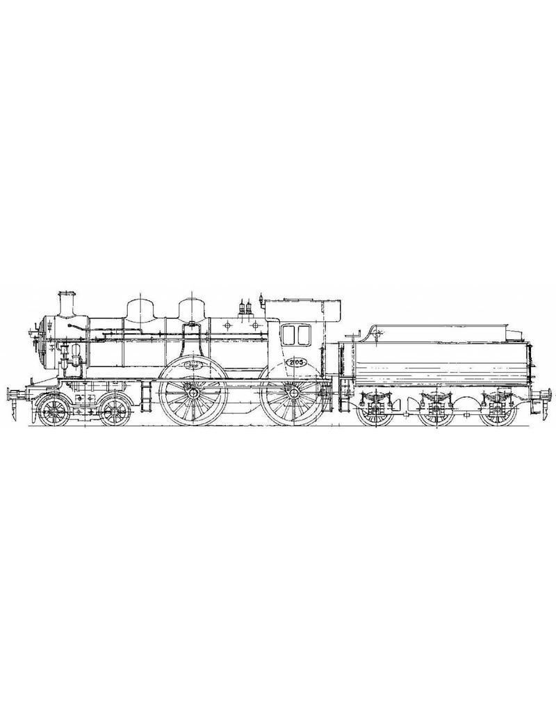 MBT Stoomlocomotief NS 2101 - 2135 voor spoor 0 - Bouwtekening Schaal 1 : 40 (29.00.114)