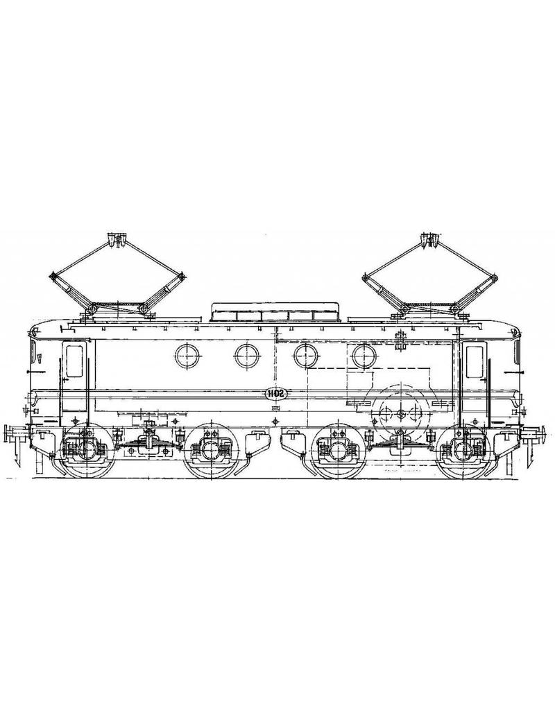 MBT E-lok NS serie 1100 voor spoor 0 - Bouwtekening Schaal 1 : 40 (29.01.002)