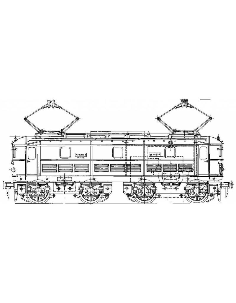 MBT E-lok SNCF 0325 voor spoor 0 - Bouwtekening Schaal 1 : 40 (29.01.092)