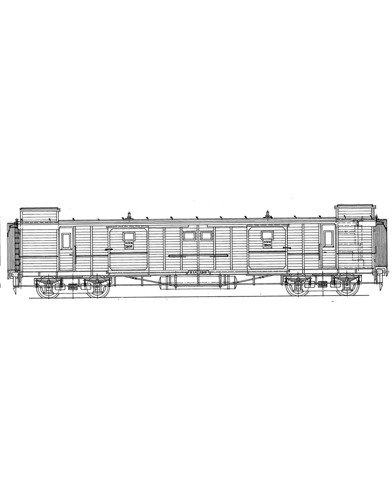 MBT 29.05.201 HSM luggage van D2805-2811, 2819 for gauge 0; later NS D5001-5008