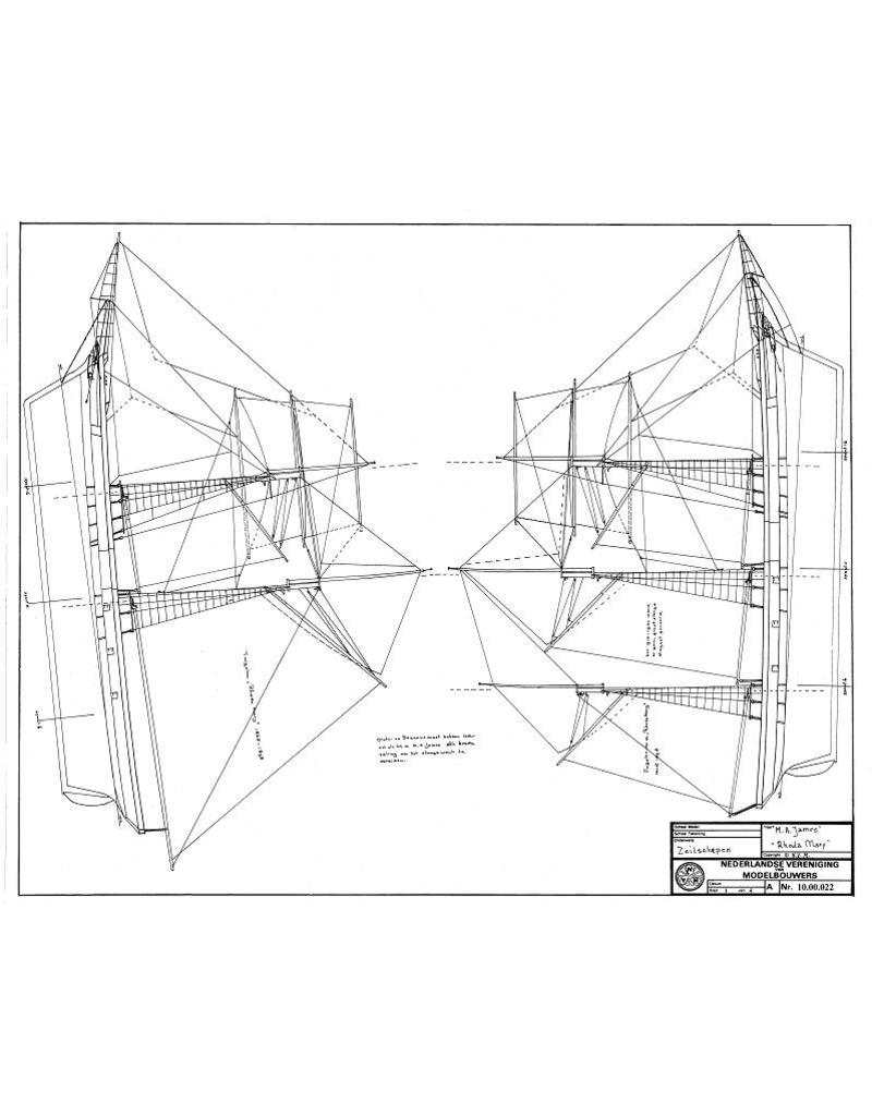 MBT Schooners "M.A.James" (1899) and "Mary Rhoda"" - Construction Drawing Scale 1 : 100 (10.00.022)