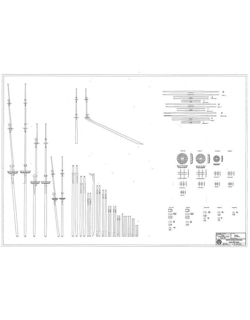MBT VOC ship "Geunieerde Provintien" (1603) - Construction Drawing Scale 1 : 75 (10.00.029A)