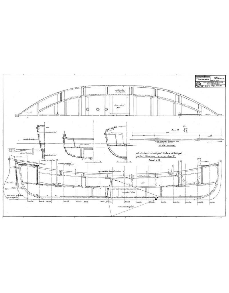 MBT NZHRM rowing lifeboat "L.A. Buma" - Moddergat station - Construction Drawing Scale 1 : 10 (10.07.006)