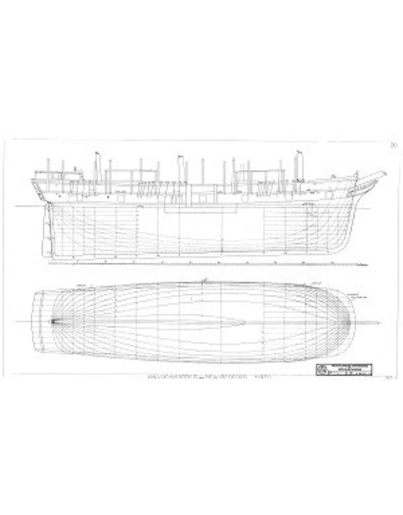 MBT "Progress", Whaler from New Bedford (1850) (barque-rigged) - Construction Drawing Scale 1 : 48 (10.00.001)
