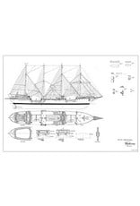 MBT Four-masted schooner "Albatros", Swedish training ship - Construction drawing Scale 1 : 100 (10.00.003)