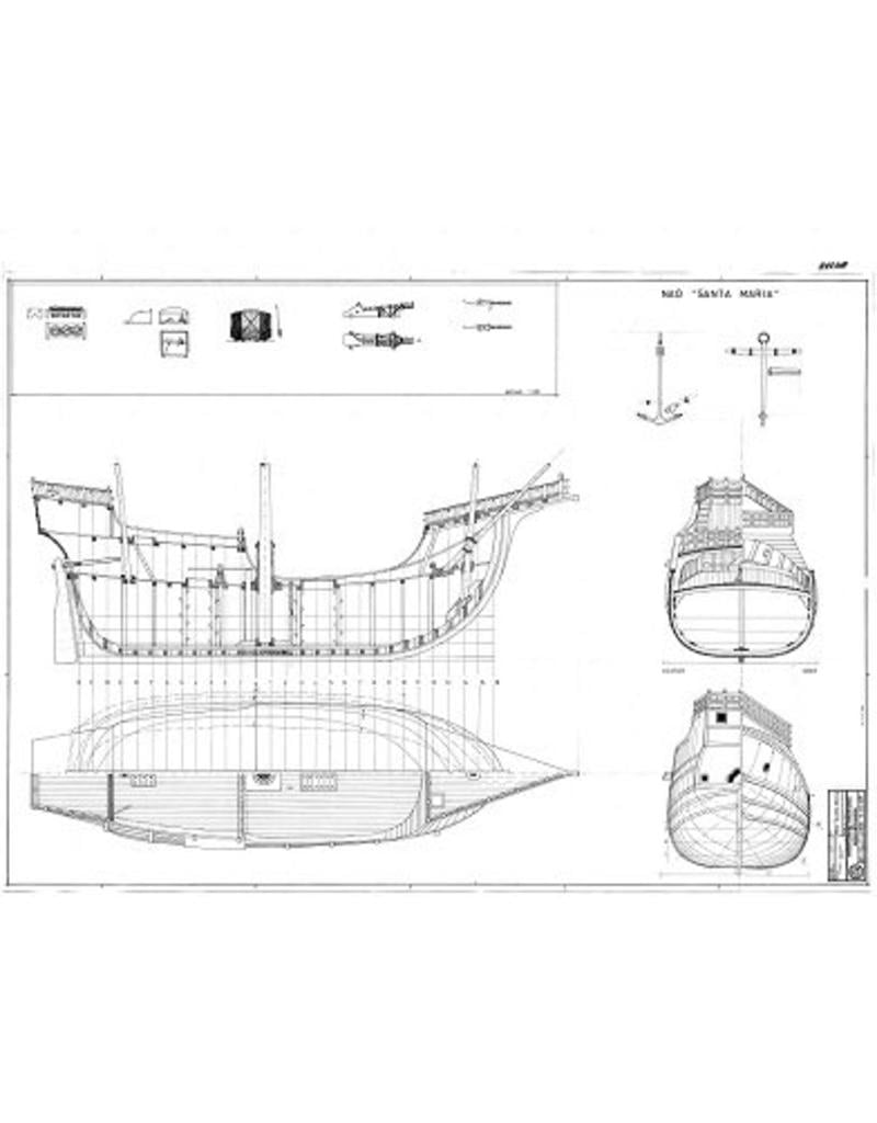 MBT Nao "Santa Maria" (1492) - Construction Drawing Scale 1 : 40 (10.00.008)
