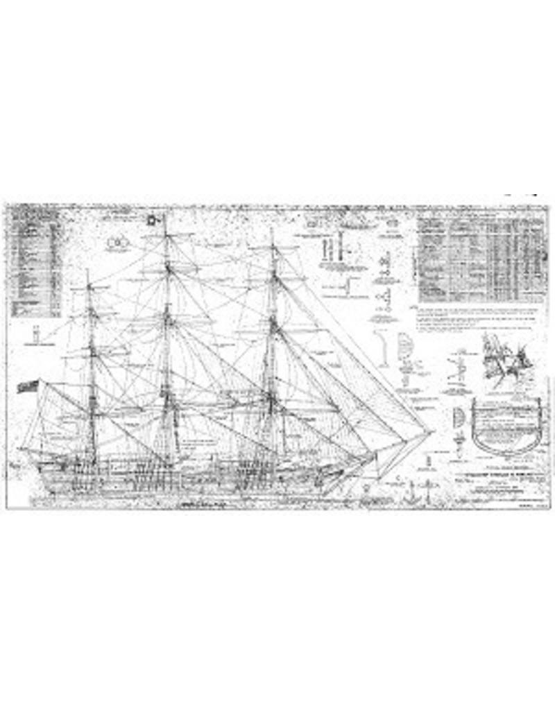 MBT Whaler "Charles W. Morgan" (1841) (full-rigged ship) - Construction Drawing Scale 1 : 64 (10.00.012)