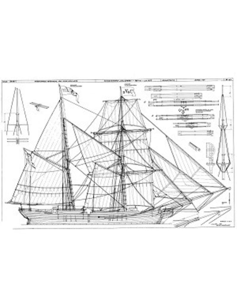 MBT Schooner-brig "Wilhelmina" (1857) - Building Drawing Scale 1 : 50 (10.00.021)