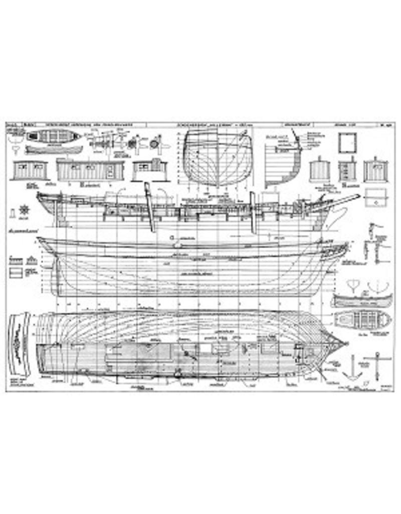 MBT Schooner-brig "Wilhelmina" (1857) - Building Drawing Scale 1 : 50 (10.00.021)