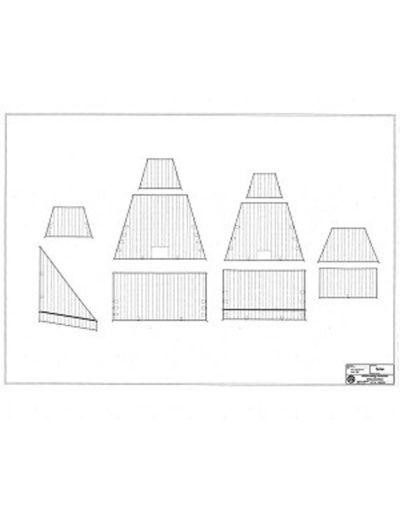 MBT Flute ship "Delfshaven" circa 1668 - Construction plan Scale 1 : 75 (10.00.034)
