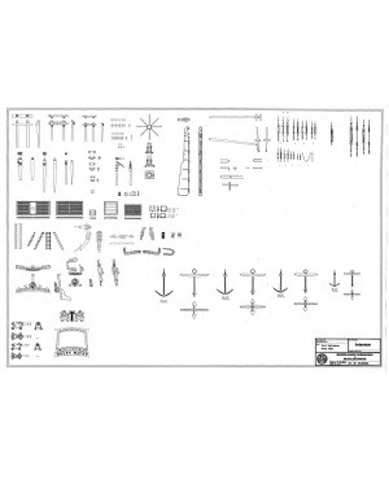 MBT Flute ship "Delfshaven" circa 1668 - Construction plan Scale 1 : 75 (10.00.034)
