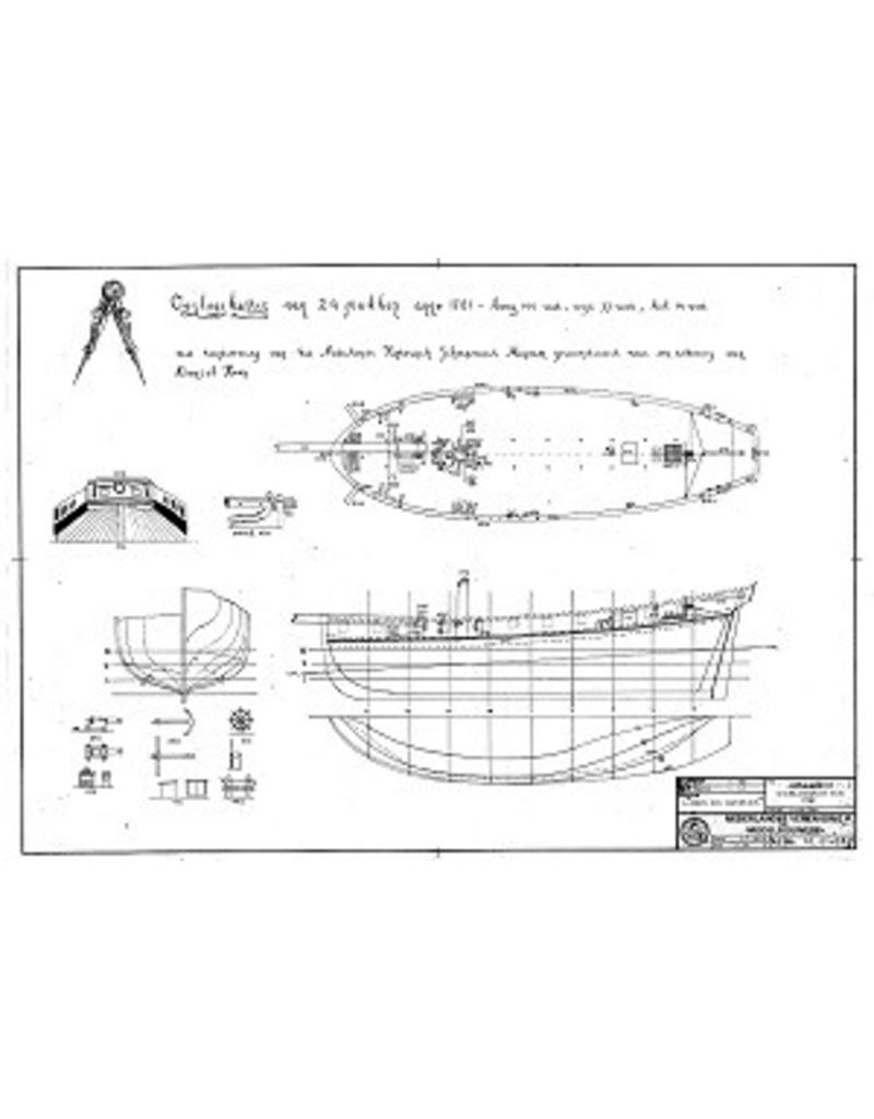 MBT 10.01.001 Hollandse oorlogskotter van 24 stukken (1781)