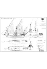 MBT Noord Afrikaans zeilschip Chebec (1750 - 1786) - Bouwtekening Schaal 1 : 75 (10.01.022)