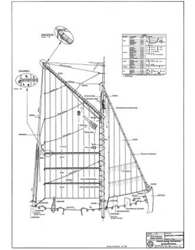 MBT Gaffel fishing boat "Jonge Marinus" - Construction Drawing Scale 1 : 40 (10.03.012B)