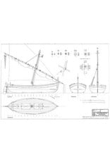 MBT Barque Catalan, fishing boat from Languedoc and Catalonia - Construction Drawing Scale 1 : 28 (10.03.037)