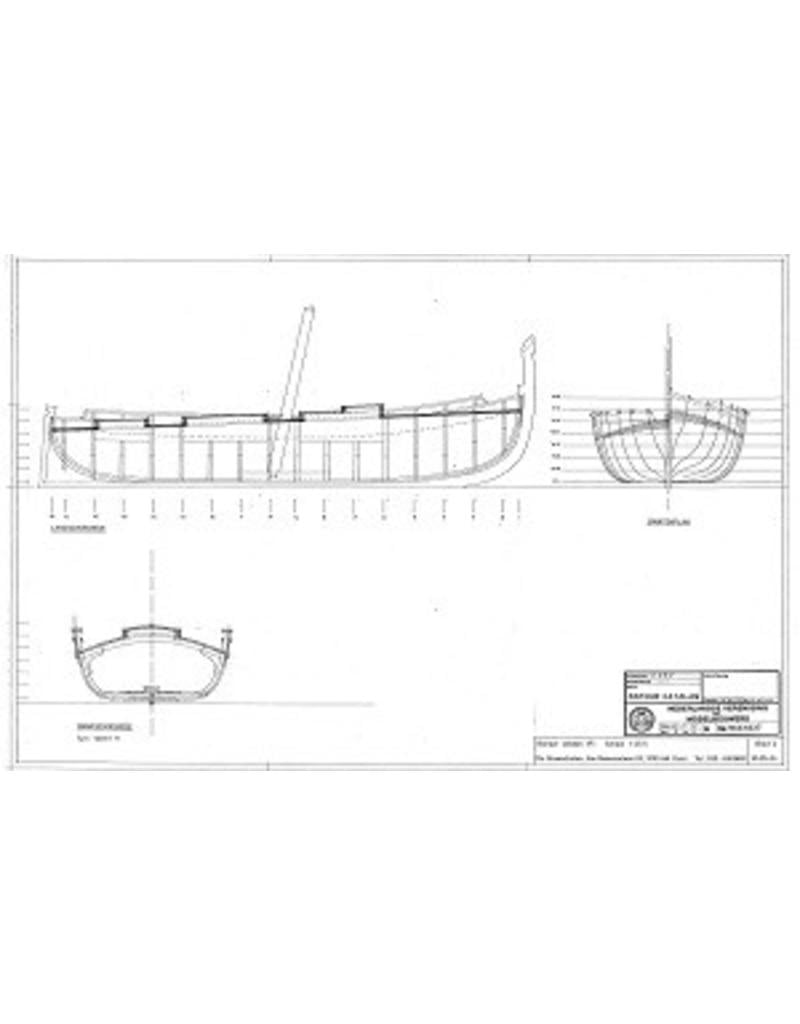 MBT Barque Catalan, fishing boat from Languedoc and Catalonia - Construction Drawing Scale 1 : 28 (10.03.037)