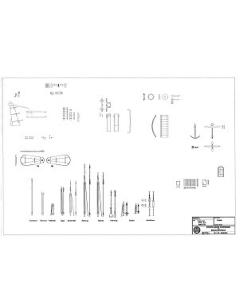 MBT Kaag anno 1779; after Witsen (174) - Construction Drawing Scale 1 : 33 (10.05.021)