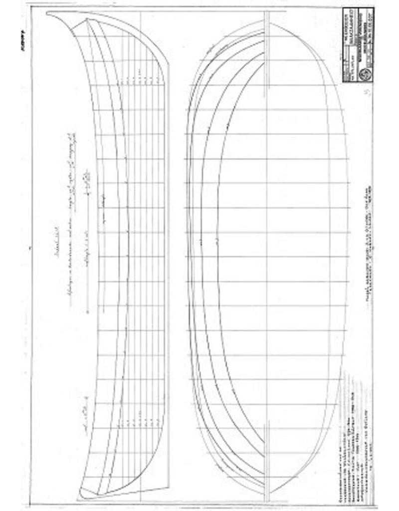 MBT Lake 'boeier' pavilion yacht "De Waakzaamheid" (1832) - Construction Drawing Scale 1 : 30 (10.06.007)