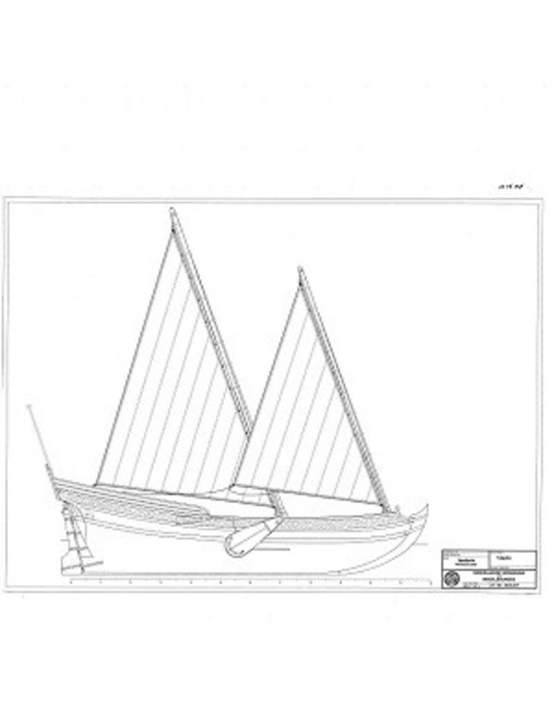 MBT Speeljacht volgens Nicolaas Witsen (1671) - Bouwtekening Schaal 1 : 25 (10.06.017)