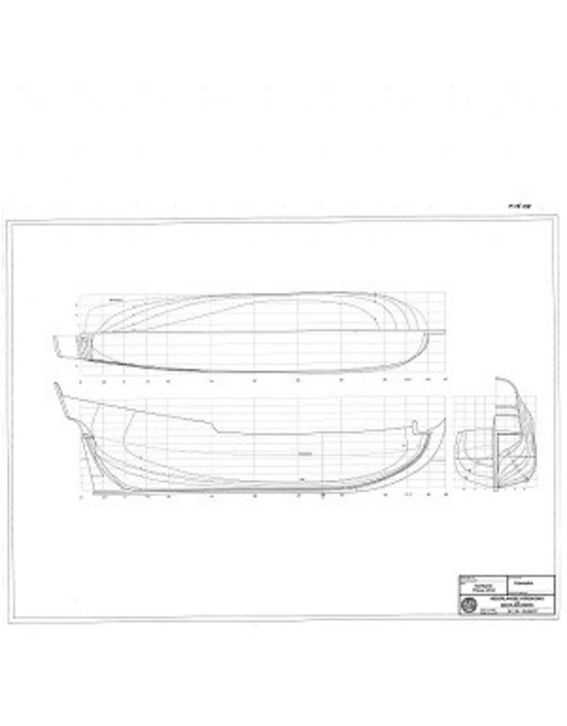 MBT Speeljacht volgens Nicolaas Witsen (1671) - Bouwtekening Schaal 1 : 25 (10.06.017)
