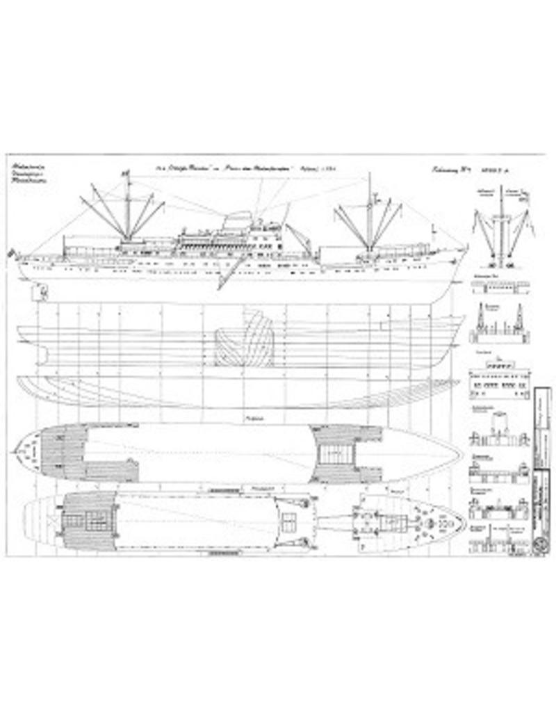 MBT Passenger ships MS "Oranje Nassau" and "Prins der Nederlanden" (1957) - KNSM - Construction drawing Scale 1:100 (10.10.011)