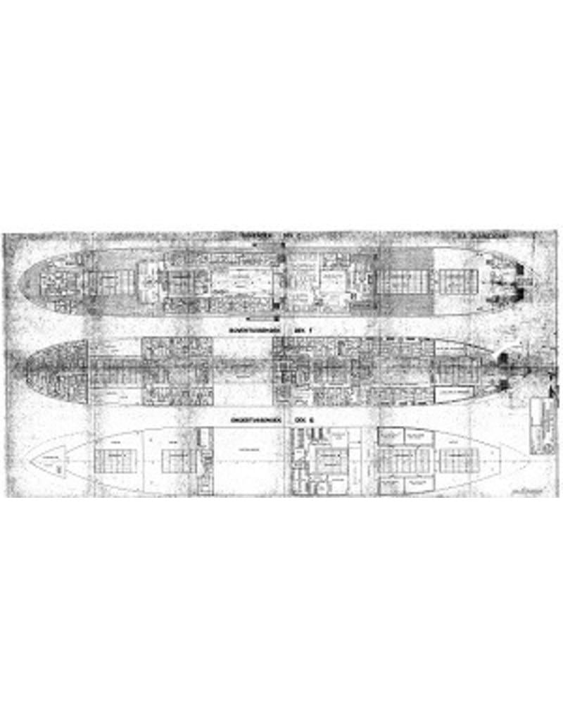 MBT Cargo-pass. ship ms "Willemstad" (1950) - KNSM; ex "Socrates" (1938) - Building Drawing Scale 1 : 100 (10.10.020/A)