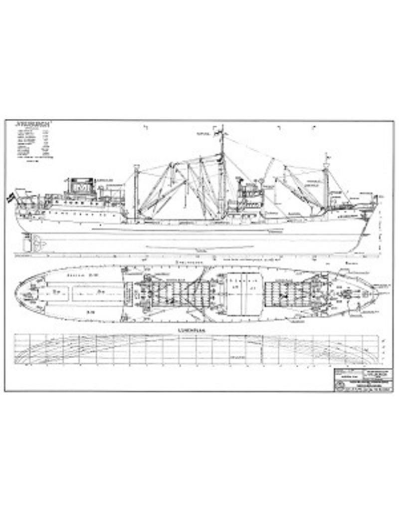 MBT Cargo ship MS "Vrijburgh" (1935) - Wm.H. Müller - Construction drawing Scale 1:100 (10.10.032)