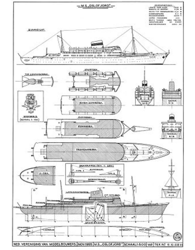MBT Passenger ship MS "Oslofjord" (1949) - NAL - Construction drawing Scale 1:500 (10.10.035)